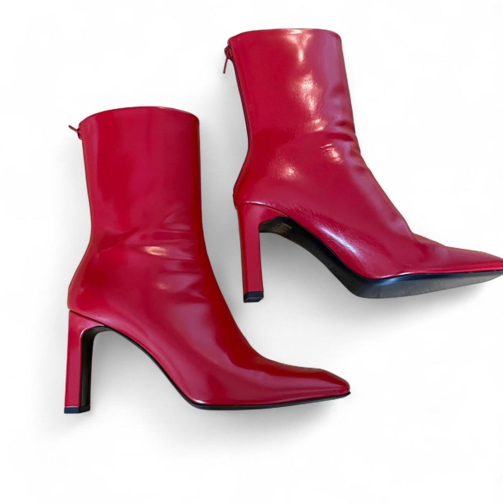Toteme Red Glossy Leather Boots - Picture 2 of 6